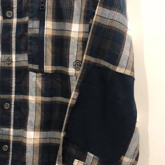 NWOT! ATG Wrangler plaid button up shirt with elbow patches - Picture 8 of 8